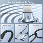 Quanlex 2 in 1 Magnetic USB C to 3.5mm Headphone Jack Adapter and Charger, USB C to Aux Audio Jack Hi-Res 32bit/384kHz with PD 60W Fast Charging Dongle Cable for iPadiPhone 16/15