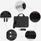 Laptop Case 15.6 Inch Briefcase Military-Grade Protection with Detachable Belt Bag, Compatible All Model of 15-16 Inch MacBook Pro and Most Popular 15.6 Inch Notebooks Chromebooks (Black)
