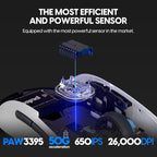 Pulsar Gaming Gears X2A mini Wireless Gaming Mouse, Ultra Lightweight 1.94 oz (55 g), Ambidextrous, Optical Switch, 2.4 Ghz 1 ms, 26000 DPI, PAW3395 Sensor (Mini, Wireless, White&Black)