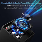 4 Bay Hard Drive RAID Enclosure with Cooling Fan for 2.5/3.5" SATA HDD/SSD with USB A/C 3.0＋eSATA Cable, 3.5 Hard Drive Reader Supports 80TB Capacity, 8 RAID Modes, DAS(NO NAS)