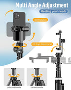 Selfie Stick for iPhone:Selfie Stick Tripod with Remote,Tripod for Video Recording,is Content Creator's Vlogging Kit,Compatible with Android, Camera, Also a Gopro Trip