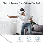 AMVR 16FT(5M) Link Cable Compatible with Meta Quest 3/3s/2/Pro & Pico 4 Series - Max to 5Gbps USB-C Data Line to USB 3.0 for PC Gaming & SteamVR Transmission (White)