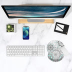 ITNRSIIET Ergonomic Mouse Pad with Gel Wrist Support Small Wrist Rest Smooth Surface Non-Slip PU Base Comfortable Office Supplies Pain Relief, 8.7 x 7.2 inches, Mandala Flowers