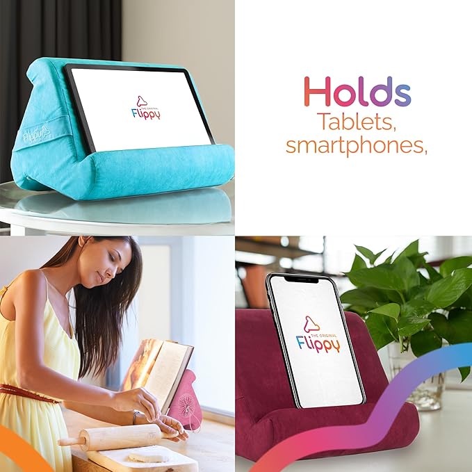 Flippy Tablet Pillow Stand - Cushion Tablet Stand & Holder, Bed Support for Lap and Desk, Compatible with Phone & Book Reading: Kindle, iPad Pro, iPhone & Samsung - Orchid You Not