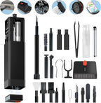 Cell Phone Cleaning Kit, iPhone Cleaning Kit for Charging Port Cleaner Keyboard Cleaning Kit for Airpods/Android/USB C/Earbuds/Laptop/iPad/Camera Lens with Stylus Pen, SIM Tool, Screen Brush(Black)