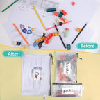 12pcs Mesh Zipper Pouch Bags, Puzzle Bag for Organizing, 8 Size Classroom Must Have Storage Bag, File Bags for School, Board Games and Office Supplies