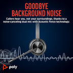 Poly Voyager 4320 UC Wireless Headset (Plantronics) - Stereo Headphones w/Noise-Canceling Boom Mic - Connect PC/Mac/Mobile via Bluetooth - Works w/Teams, Zoom, & More - Amazon Exclusive