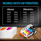 Smart Ink Compatible Ink Cartridge Replacement for HP 902 XL 902XL (4 Combo Pack) to use with Officejet Pro 6978 6968 6974 6975 6960 Officejet 6951 6954 6956 6958 Printers