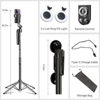 Auto Face Tracking Selfie Stick Tripod for iPhone with Light,360 Rotation That Follows Your Movement,70" Phone Camera Tripod Stand with Remote for Content Creator Vlog Live Stream Video Recording