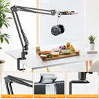 Tall Overhead Camera Mount, High Desk Phone Tripod Mount for Video Recording, Content Creator Essential Compatible with iPhone Compact Cam for Live/YouTube/TikTok