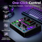 Pupgsis Gaming Audio Mixer, Audio Interface, Sound Board With Pro-Preamp, Noise Cancellation, RGB, Bluetooth, Volume Fader For Streaming/Podcasting/Gaming Maonocaster/Content Create, 6.35mm