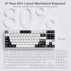 Chilkey ND TKL Aluminum Mechanical Keyboard, 87 Keys Tenkeyless Wireless Gaming Keyboard, Tri-Mode BT5.3/2.4GHz/USB-C PBT Keycaps Hot Swappable Custom Key Board for Windows Laptop Office PC