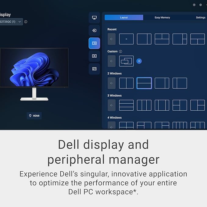 Dell 27 Plus 4K Monitor - S2725QS - 27-inch 4K (3840 x 2160) 120Hz 16:9 Display, IPS Panel, AMD FreeSync Premium, sRGB 99%, Integrated Speakers, 1500:1 Contrast Ratio, Comfortview Plus - Ash White