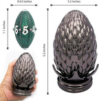 ARUOHHA DND Metal Dice Black Green Dragon Egg Dice with Rotating Dragon Egg Shell, Role Playing Game RPG Polyhedral D and D Dice Set D20 D12 D10 D8 D6 D4
