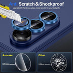 for Samsung Galaxy Z Fold 7 Camera Lens Protector, Individual Metal Ring Tempered Glass Lens Cover, [Strong Adsorption] Scratch Resistant Ultra-Thin HD Clear Lens Cover, 1 Set-Blue Shadow