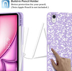 Supveco Keyboard Case for iPad Air 11 Inch (M3 2025,M2 2024),iPad Air 5th/4th Generation with Pencil Holder-7 Colors Backlit Wireless Detachable Folio Keyboard Cover with Soft TPU Back-Lilac