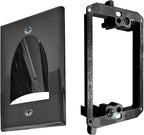 BestMounts - 1 Pack In Wall Cable Management Kit - Recessed Wall Plate Cable Pass Through Pair with Single Gang Low Voltage Mounting Bracket - TV Cord Hider for Wall Mounted TV ETL Listed