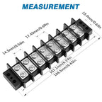 GLOSO TBE Double Row Stainless Terminal Blocks, Marine Grade, 4-14 AWG Cu, 75A/600V - 1 Pack, 8 Poles