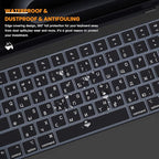 Russian Keyboard Cover Skin for 2024 2023 2022 2021 Apple MacBook Pro 14 A3112 A3401 A3185 A2992 A2918 A2442 A2779, MacBook Pro 16 A3403 A3186 A2991 A2485 A2780 M4 M3 M2 M1 Pro Max Protector-Black