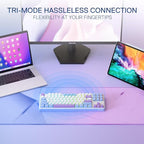 Redragon K707 PRO 80% Wireless Gasket RGB Gaming Keyboard, 3-Modes 87 Keys TKL Mechanical Keyboard w/Hot-Swap Socket, PBT Round Keycaps & 5-Layer Noise Dampening, Custom Linear Switch