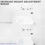 VIVO Height Adjustable VESA Adapter for Single 13 to 27 inch Monitor, Accessory Bracket Kit for Individual Screen, White, STAND-VAD3W