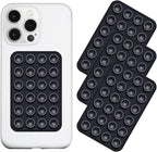 Silicone Suction Phone Case Mount 3 Pack, Silicon Adhesive Suction Cup Phone Mount, Non Slip Sticky Phone Grip for Cellphone, Strong Grip Holder for Selfies and Videos (Black)