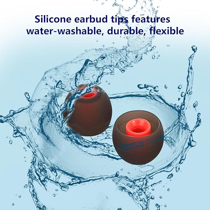 Silicone Replacement Earbud Tips Earbud Covers Ear Tips Fit for in-Ear Headphones (Inner Hole 3.8mm -5.1mm) Earbud Replacement Tips 9 Pairs