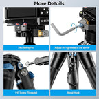 SIRUI Carbon Fiber Camera Tripod, 50.7" Professional Heavy Duty Tripod with 36mm Low Profile Ball Head, Quick Release System, Max Load 33lbs/15kg, AM-284+KS-30