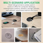 2 Pcs Desk Grommet 2-3/8" / 60 mm, Desk Hole Cover for Cables Grey, Cable Grommet ABS Plastic, Desk Hole Grommet for Home & Office Pc, Detachable Cable Cord Organizer