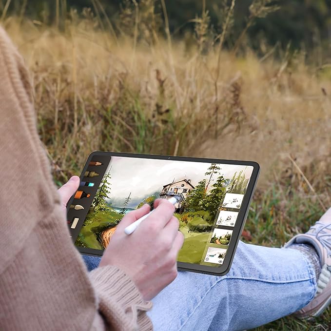 Tablet 12 inch Android 15 Tablets, 24GB（8+16）RAM+256 Storage(Expand to 1TB), Android Tablet with Keyboard, Octa-Core, 2K 2000x1200 Display, 16MP Dual Camera, 8000mAh, 5G WiFi,GPS,Bluetooth 5.0（Pink）