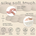 Qloud Cloud Wrist Rest Keyboard Wrist Rest for Computer Keyboard Pad, Cloud Keyboard Wrist Rest, Wrist Pad for Keyboard, Memory Foam, Non Slip Base, Comes with Mouse Pad - Beige