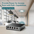 TP-Link TL-SG1005P, 5 Port Gigabit PoE Switch, 4 PoE+ Ports @65W, Desktop, Plug & Play, Sturdy Metal w/ Shielded Ports, Fanless, QoS & IGMP Snooping