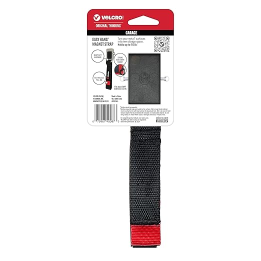 VELCRO Brand Magnetic Straps – Reusable Cord, Hose & Tool Organizer for Metal Surfaces, Stocking Stuffers for Men - EASY HANG Garage, Workshop, RV Storage - Medium 16in x 1in