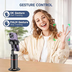 Auto Face Tracking Tripod, No App, Smart Shooting Phone Holder with Remote, 360° Rotation Body Phone Camera Mount with Phone Holder Body Smart Tracking Tripod for Vlog/TIK Tok, Rechargeable Battery