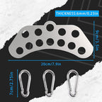 Double to Single Adaptor Plate for Cable Pulley Machines Durable Solid Stainless Steel with 3 Carabiners Suitable for Dual Cable Machines LAT Pulldown, Shoulder & Biceps Exercises