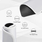 JIKIOU 3 Pack Mouse Pad with Stitched Edge, Comfortable Mouse Pads with Non-Slip Rubber Base, Washable Mousepads Bulk with Lycra Cloth, Mouse Pads for Computers Laptop Mouse 10.2x8.3in Blank White