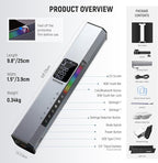 NEEWER RGB1 LED Tube Light Stick with Metal Barndoor, Handle, Touch Bar/APP Control, Magnetic Handheld RGB Video Light, 3200K-5600K CRI98+ Dimmable Photography Lighting with 6400mAh Battery, 17 Scenes
