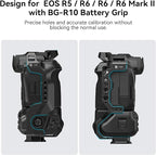 SmallRig R5 / R6 Camera Cage for Canon R5 / R6 with BG-R10 Battery Grip, Aluminum Alloy Film Movie Making Camera Video Cage with Shoe Mount 3464B