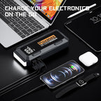 Povasee Car Battery Jump Starter 5000A Jump Box (All Gas/10L Diesel) Portable Car Jump Starter Battery Pack, 12V Jumper Starter Portable 3" LCD Display/Power Bank/Dual Output/LED Light DC