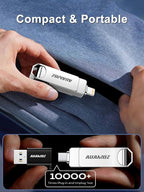 256GB Flash Drive Intended for iPhone, Memory Stick Storage Files Photos Videos Backup, Compatible with iPhone iPad Android PC, Plug and Play, No Application Required (Metal Silver)