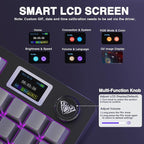 AULA S98 Pro Wireless Mechanical Keyboard with Screen & Knob,2.4GHz/USB-C/BT5.0 Hot Swappable Creamy Keyboard,Pre-lubed Linear Switches,Side Printed PBT Keycaps,RGB Backlit Gaming Keyboards