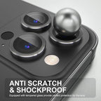 Choiche [3+1 for iPhone 14 Pro/iPhone 14 Pro Max Camera Lens Protector, 9H Tempered Glass Camera Cover Screen Protector Metal Ring Decoration Accessories (Black)