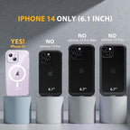 Miracase Magnetic for iPhone 14 Case 6.1", [Built-in Tempered Glass Screen Protector + Lens Protector] [Compatible with MagSafe] Full-Body Protective Bumper 14 Phone Cover, Clear Glitter