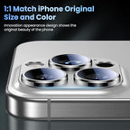 Uyiton Compatible with iPhone 16 Pro/iPhone 16 Pro Max Camera Lens Protector - [Not Easy to Break][Strong Adsorption][Case-Friendly] Metal Tempered Glass Rear Camera Screen Cover - White Titanium