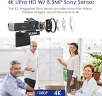 Zoom Certified, NexiGo N950P (Gen 2) 4K Zoomable Webcam, RF Remote, Sony_Starvis Sensor, 5X Digital Zoom, Pro Web Camera with Dual Stereo Mics, for Zoom Skype Teams Twitch