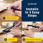 PROTECTO Heavy Duty Dog & Cat Cord Protector 10ft - Easy-to-Use Critter Cord Cover for Pet - Clear Odorless Black Color - No Chew Solution for Power, Audio & Video Wire - Tubing