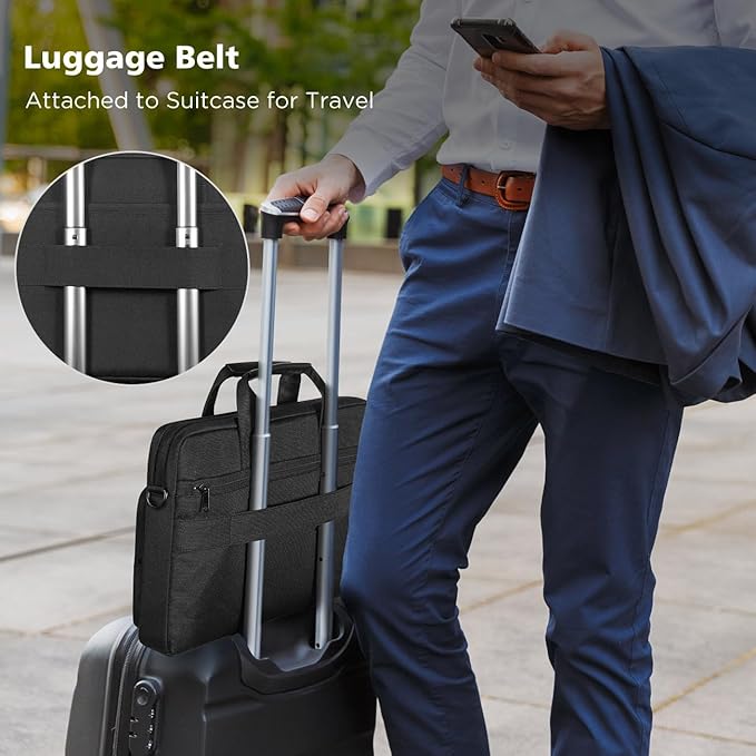 NIDOO 13 Inch Laptop Briefcase Shoulder Bag Sleeve for 14" MacBook Pro M3 M2 / 13.6" Macbook Air / 13.5" Surface Laptop 5 4/14" IdeaPad Flex 5 / ThinkPad E14 T14 / HP Pavilion x360 / Latitude 7440