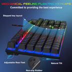 BlueFinger RGB Gaming Keyboard and Backlit Mouse and Headset Combo, USB Wired Backlit Keyboard, LED Gaming Mouse Set, Headset with Microphone for Laptop PC Computer Game and Work