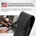 Turtleback Belt Holder for iPhone 16 Pro Max, 15 Pro Max, 14 Pro Max -Large- Fits w/Defender Bulky Style Cases, Premium Black Leather Vertical Holster, Magnetic Closure Leather Wrapped Clip