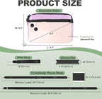 Clip and Go Strap for Phone with Wallet Crossbody, Adjustable Phone Lanyard with Detachable RFID Wristlet Wallet & Ultra-Thin 360° Rotatable Metal Tabs for All Smartphones (Purple)